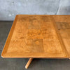 Vintage Burlwood Dining Table With One Leaf