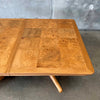 Vintage Burlwood Dining Table With One Leaf