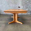 Vintage Burlwood Dining Table With One Leaf