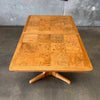 Vintage Burlwood Dining Table With One Leaf