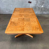 Vintage Burlwood Dining Table With One Leaf