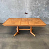 Vintage Burlwood Dining Table With One Leaf