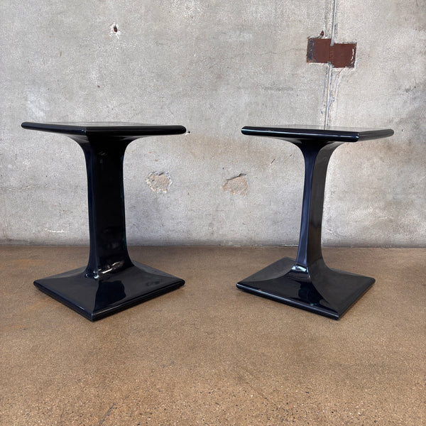 Pair of Made Goods Bexley Indoor Resign Teal Accent Tables