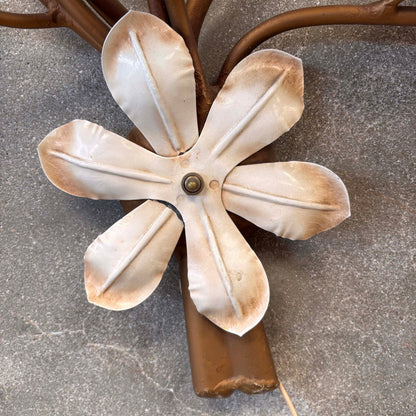 Tole Magnolia Hollywood Regency Wall Light Fixture
