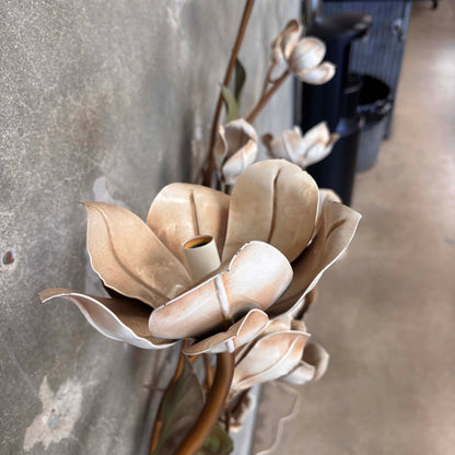 Tole Magnolia Hollywood Regency Wall Light Fixture