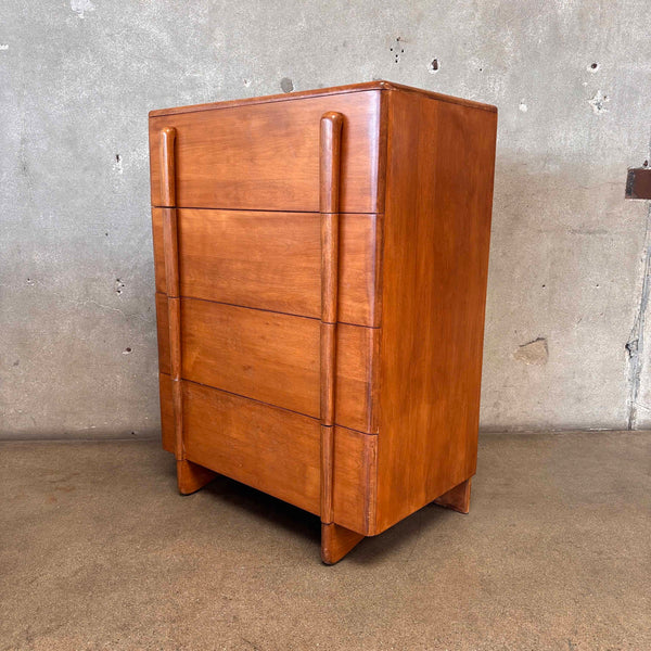 Vintage Art Deco "Skyliner" Highboy Dresser By Heywood Wakefield