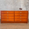 D Scan Captain Line Mid Century Danish Teak & Brass Long Dresser