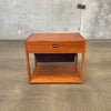 Mid Century Teak Table Sewing & Leather Magazine Holder