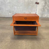 Mid Century Teak Table Sewing & Leather Magazine Holder