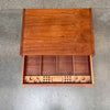 Mid Century Teak Table Sewing & Leather Magazine Holder