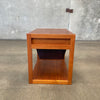 Mid Century Teak Table Sewing & Leather Magazine Holder