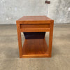 Mid Century Teak Table Sewing & Leather Magazine Holder