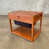 Mid Century Teak Table Sewing & Leather Magazine Holder