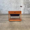 Mid Century Teak Table Sewing & Leather Magazine Holder