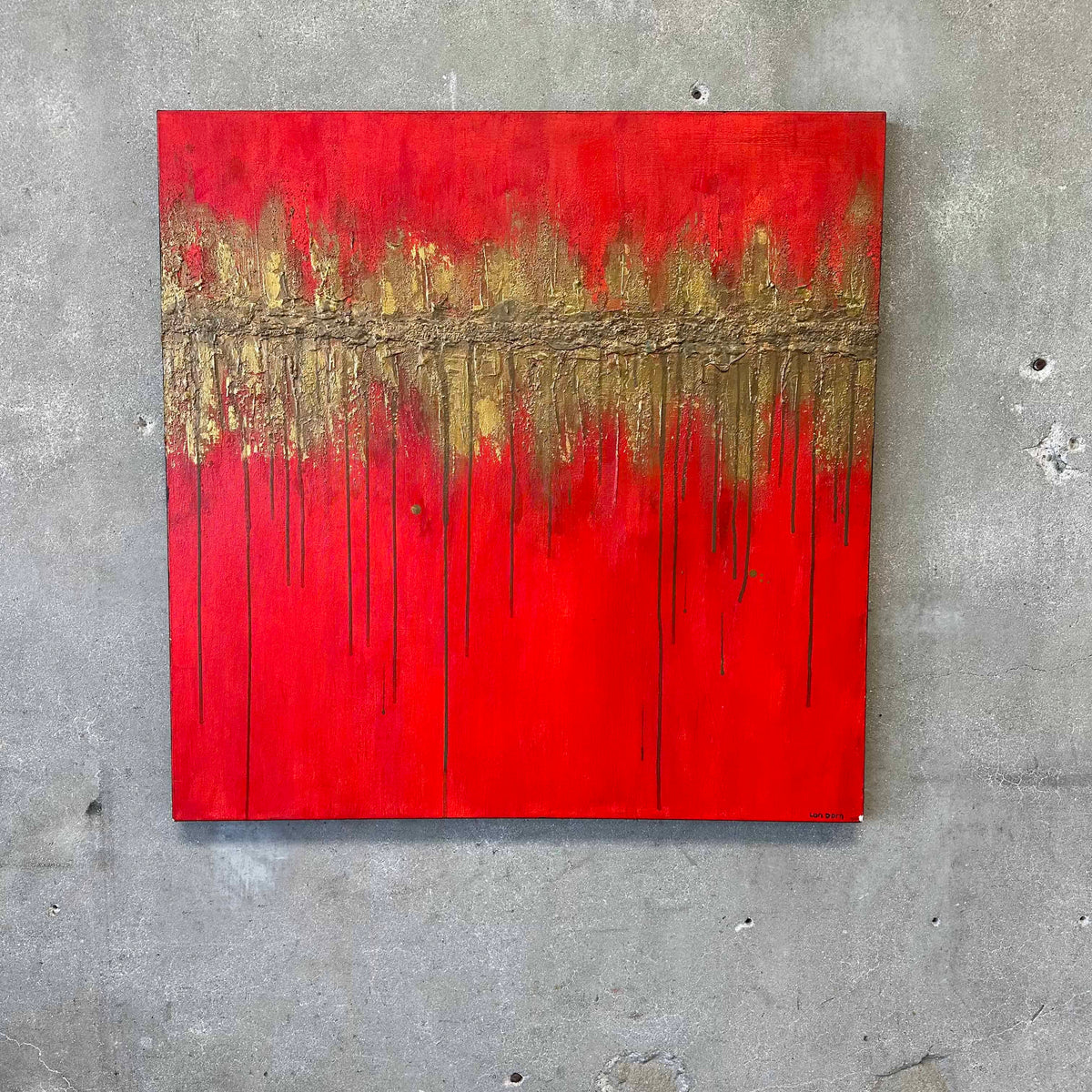 Signed Abstract Painting By Lori Dorn