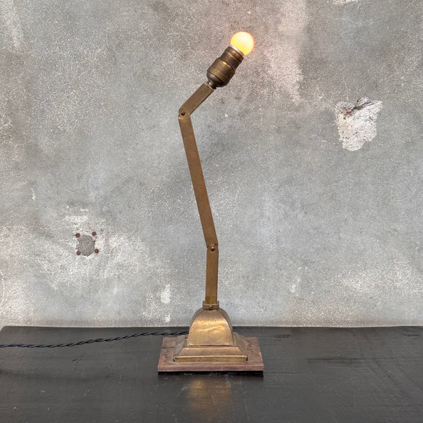 Antique Adjustable Arts & Crafts Brass Lamp