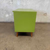 Mid Century Avocado Green Tambour Door Record Cabinet