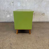 Mid Century Avocado Green Tambour Door Record Cabinet