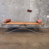 CB2 La Strizza Saddle Leather Bench