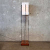 Mid Century Modern Chrome Plastic Square Shade Floor Lamp by Paul Mayen