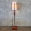 Mid Century Modern Chrome Plastic Square Shade Floor Lamp by Paul Mayen