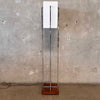 Mid Century Modern Chrome Plastic Square Shade Floor Lamp by Paul Mayen