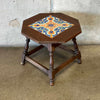 Spanish Revival Wood Side Table Hispano Moresque Tile Co of Los Angeles Calif