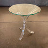 Modern Lucite Base/ Glass Top Side Table