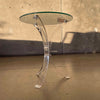 Modern Lucite Base/ Glass Top Side Table