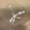 Modern Lucite Base/ Glass Top Side Table