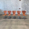 Set of 5 Mid Century Teak Dining Chairs Attributed to Arne Jacobsen 1960s