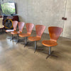 Set of 5 Mid Century Teak Dining Chairs Attributed to Arne Jacobsen 1960s