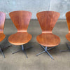 Set of 5 Mid Century Teak Dining Chairs Attributed to Arne Jacobsen 1960s