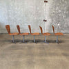 Set of 5 Mid Century Teak Dining Chairs Attributed to Arne Jacobsen 1960s