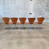 Set of 5 Mid Century Teak Dining Chairs Attributed to Arne Jacobsen 1960s
