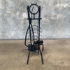 Forged Iron Fireplace Tools Set Signed Manmade 1989