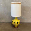Mid Century Ceramic Table Lamp Canary Yellow c. 1960s
