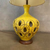 Mid Century Ceramic Table Lamp Canary Yellow c. 1960s
