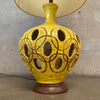 Mid Century Ceramic Table Lamp Canary Yellow c. 1960s