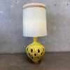 Mid Century Ceramic Table Lamp Canary Yellow c. 1960s