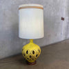 Mid Century Ceramic Table Lamp Canary Yellow c. 1960s
