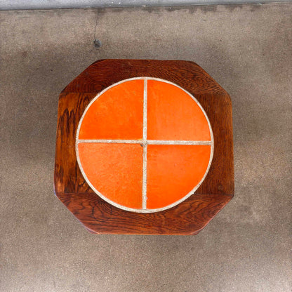 D + M 1930s California Orange Tile Table