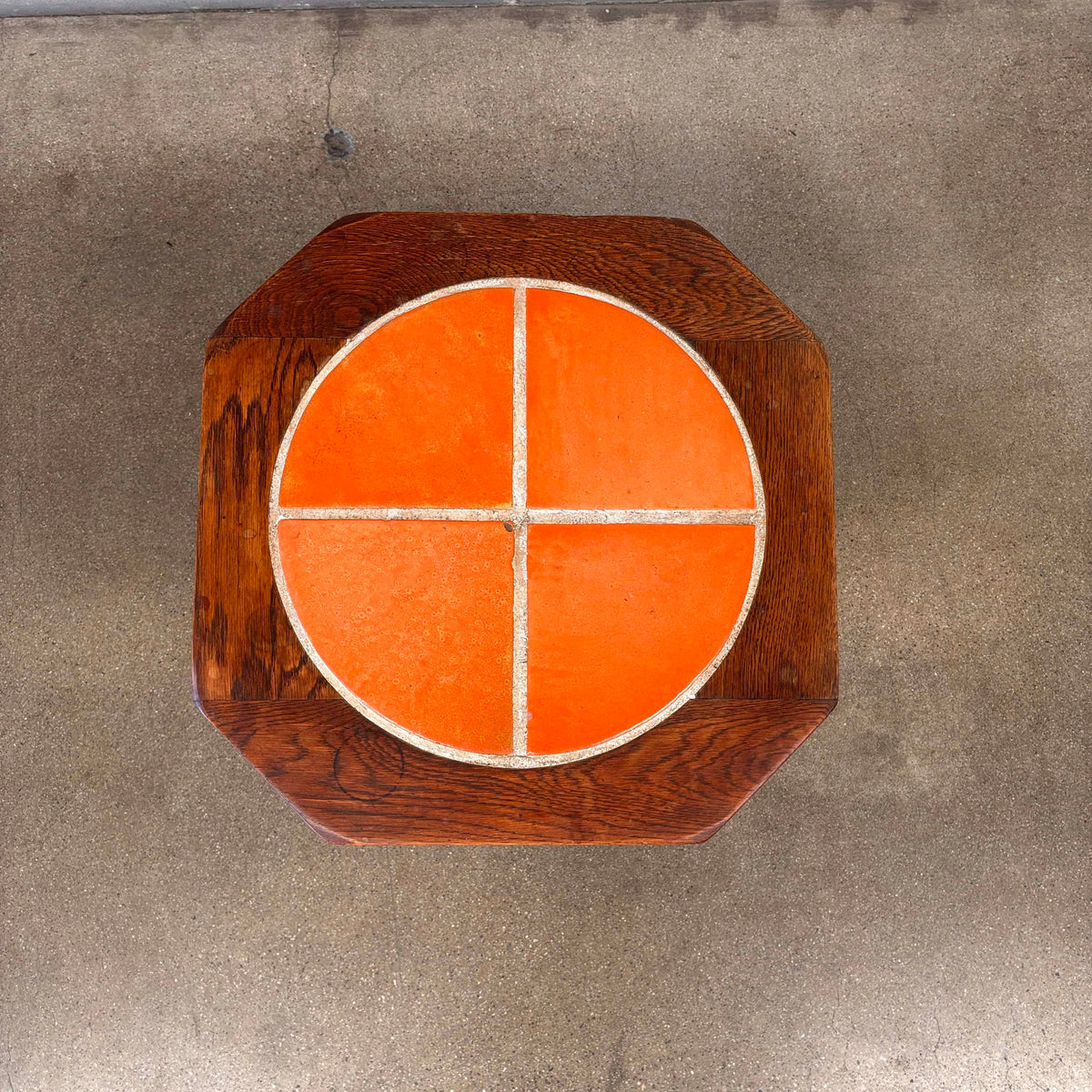 D + M 1930s California Orange Tile Table