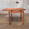 Vintage Jens Risom Walnut & Glass Side Table