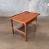 Vintage Jens Risom Walnut & Glass Side Table