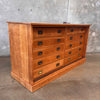 10 Drawer Antique Solid Oak Cabinet Counters Fixture C. 1890's