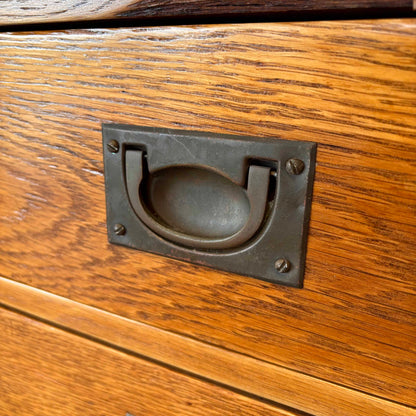 10 Drawer Antique Solid Oak Cabinet Counters Fixture C. 1890's
