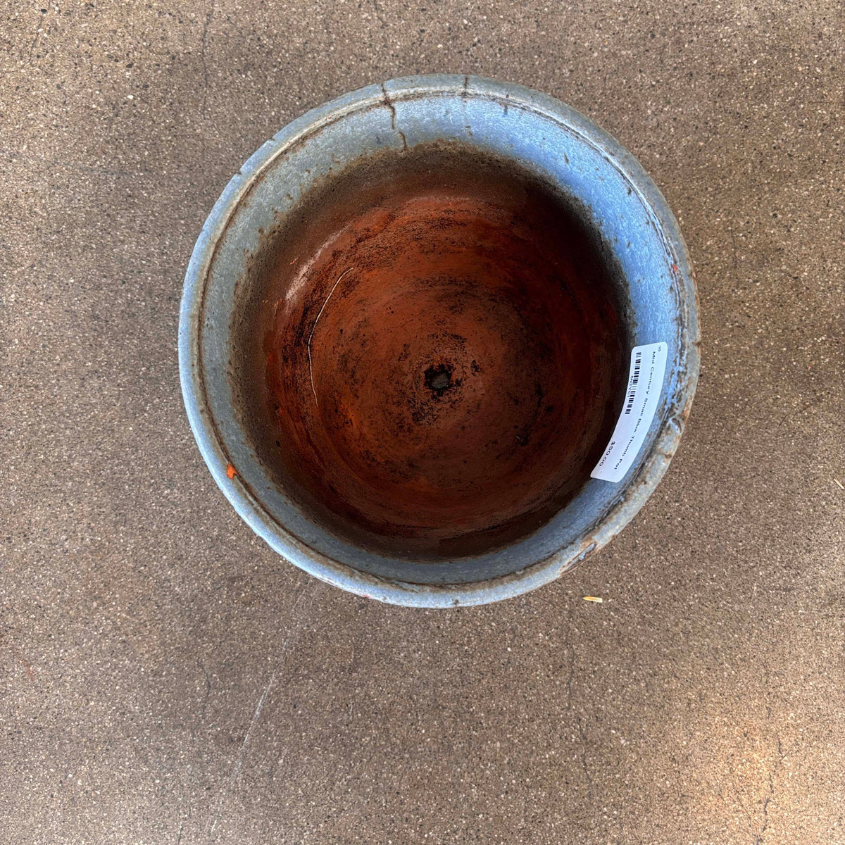 Mid Century Small Blue Thumb Pot