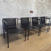 Set of Four Vintage Black Leather Brenda Armchair By Antonio For Flexform