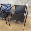 Set of Four Vintage Black Leather Brenda Armchair By Antonio For Flexform